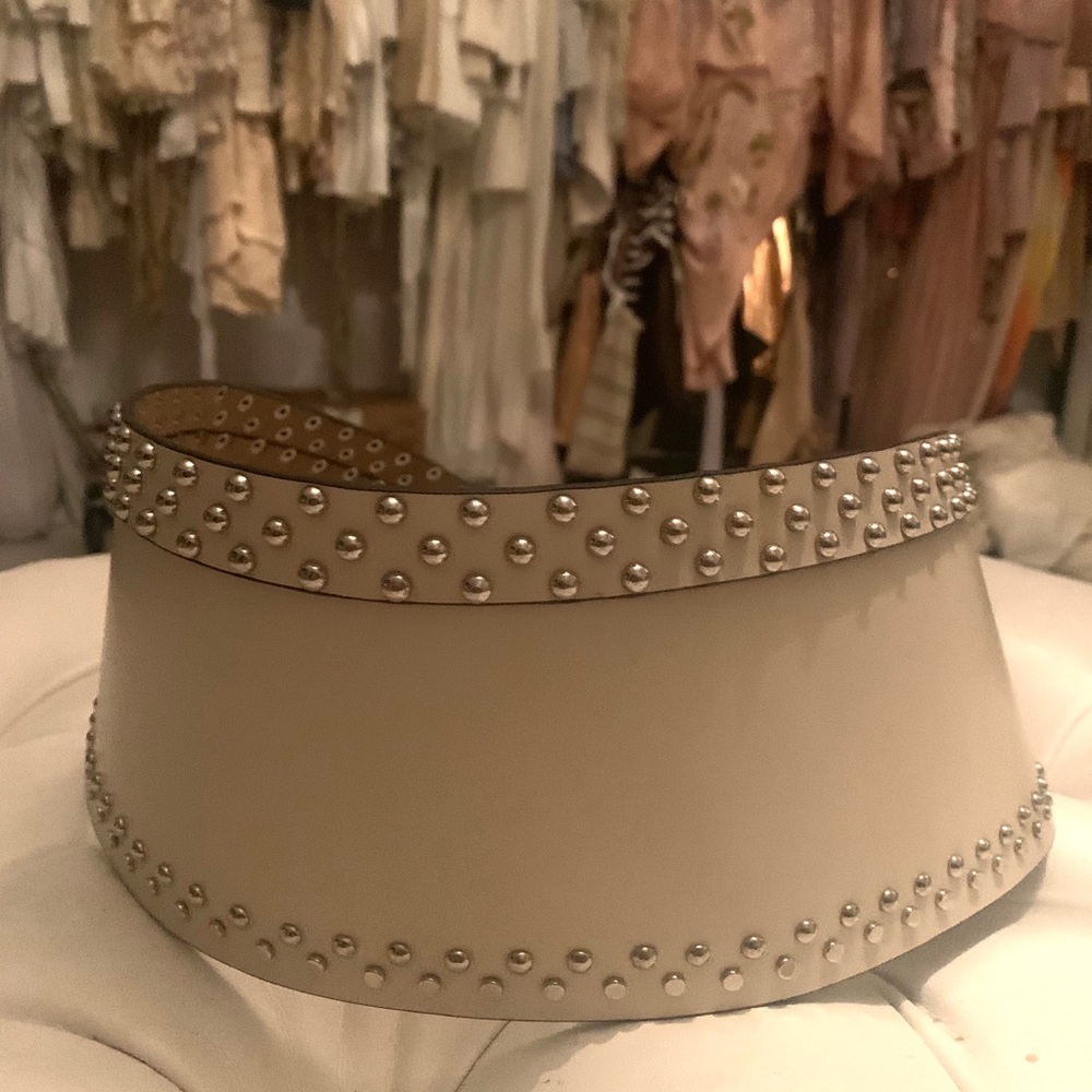 Off-white wide studied belt
